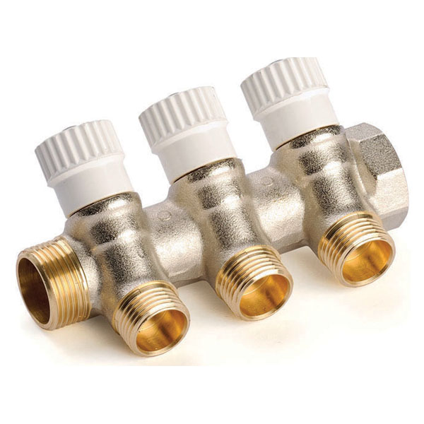 Collettore Incl. 3/4" 3 Vie C/Valvola M/Bco